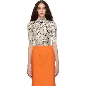 Kwaidan Editions Beige Floral Jacquard Sweater (size 38)